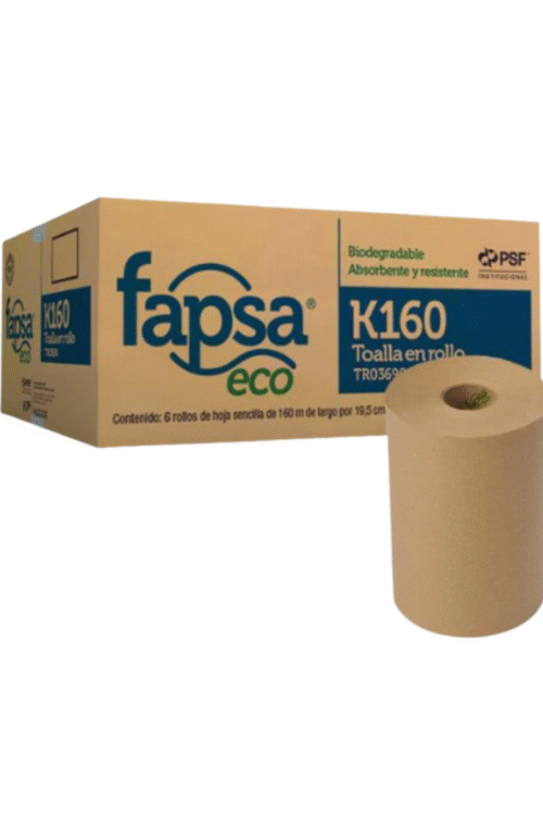 Toalla en Rollo ECO-FAPSA 6 rollos de 160 metros.